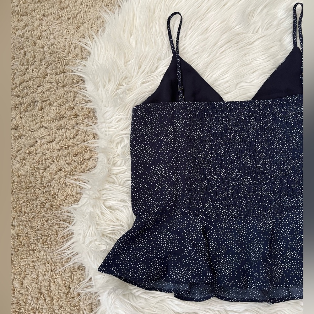 {Heartloom} Dotted Peplum Tank in Navy - Women's Small - NWT - Picture 7 of 9